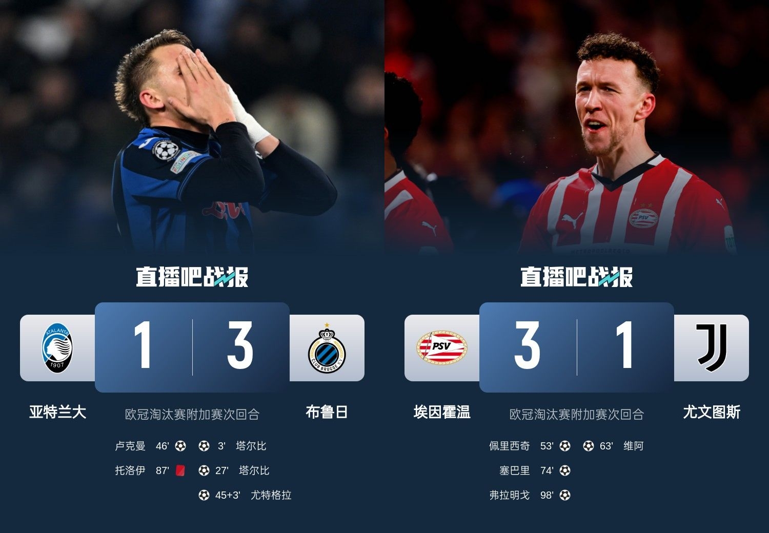 真是意甲拉垮？PSV淘汰尤文后3連敗，布魯日爆冷真藍(lán)黑后1勝難求