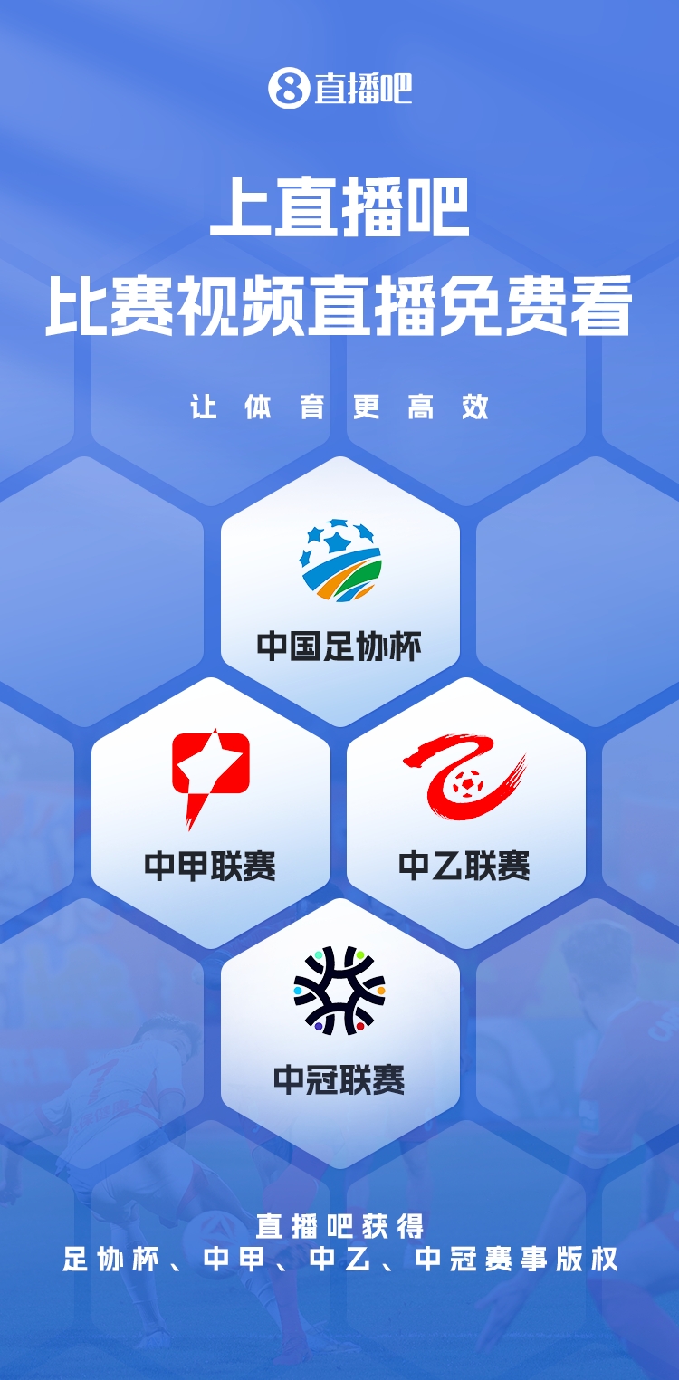 官宣！直播吧獲足協(xié)杯、中甲、中乙、中冠賽事版權(quán)，免費視頻直播